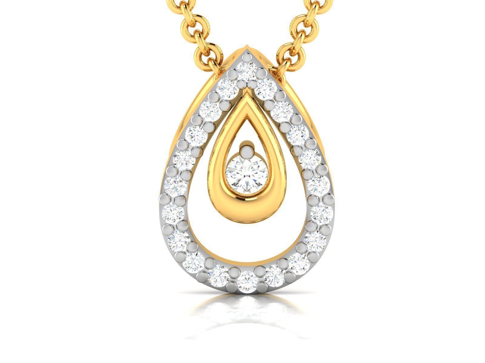 Woman Diamond Pendant 3D print model_3