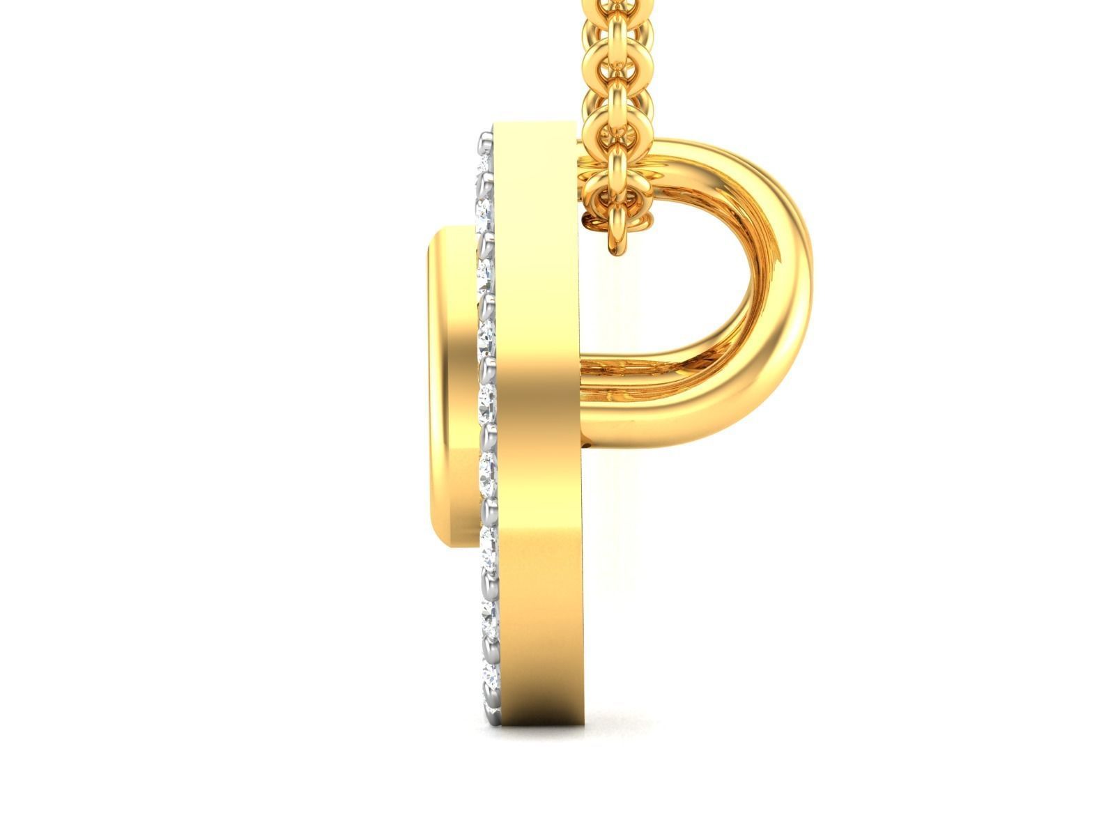 Woman Diamond Pendant 3D print model_6