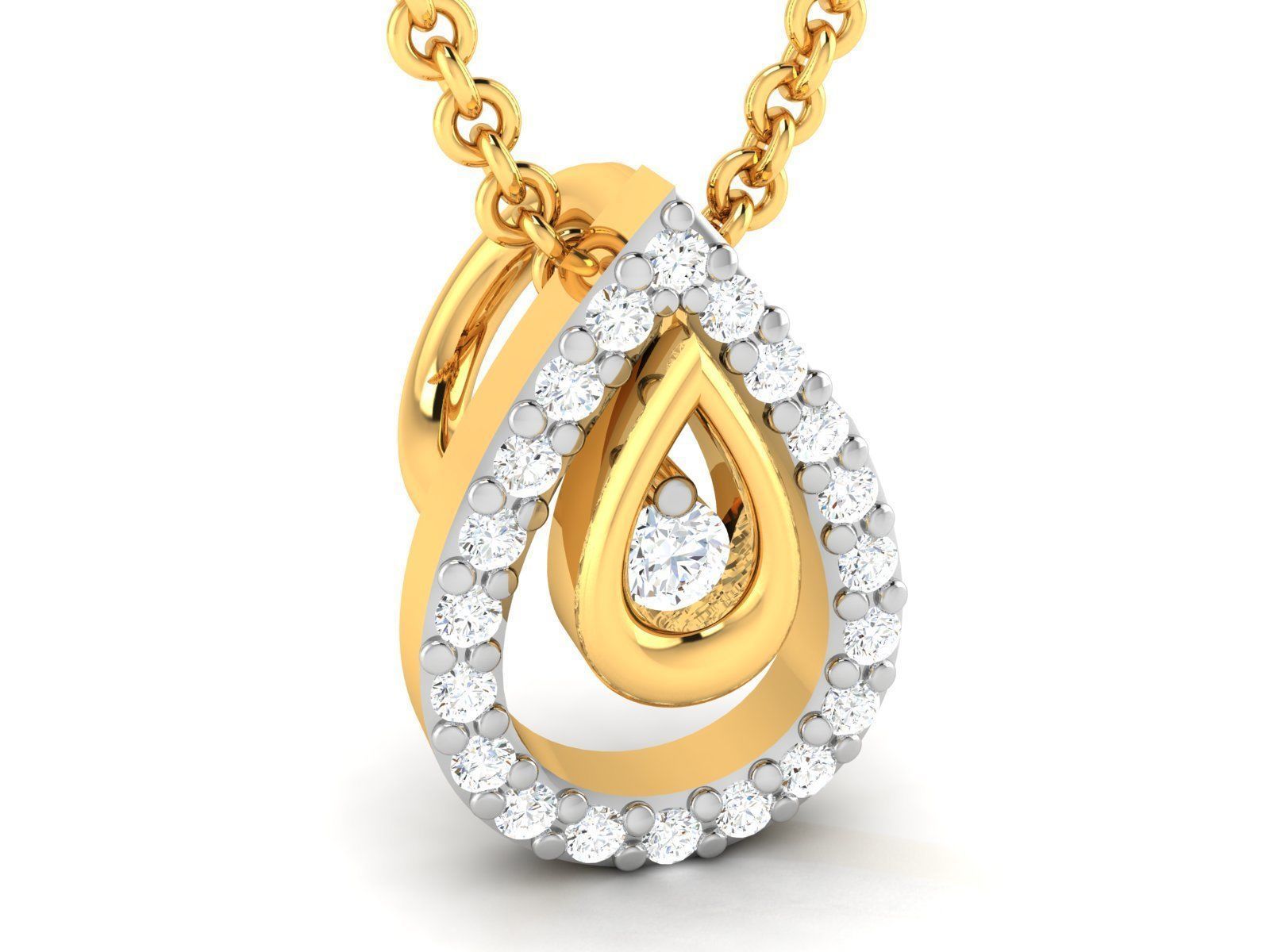Woman Diamond Pendant 3D print model_1