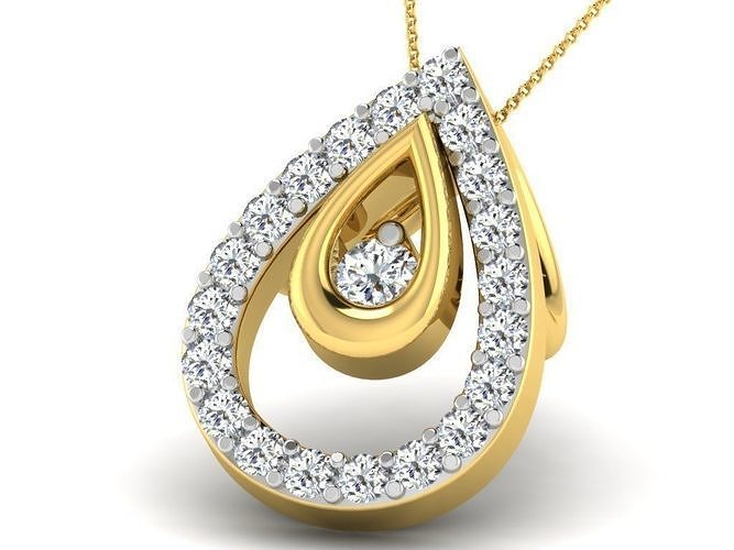 Woman Diamond Pendant 3D print model