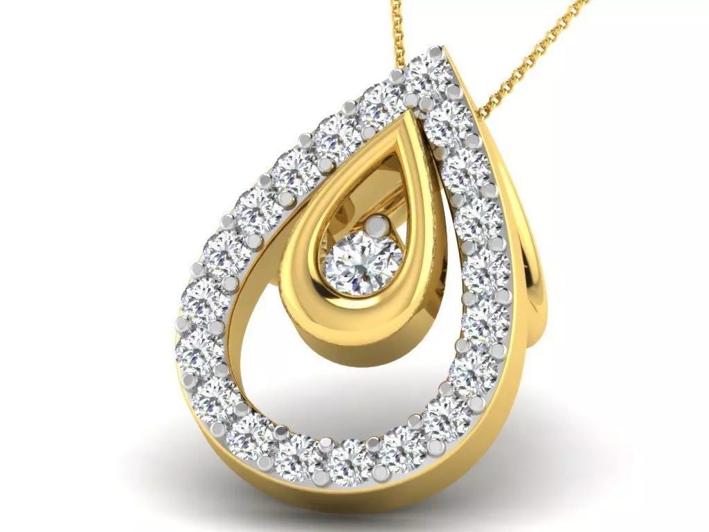 Woman Diamond Pendant 3D print model_0