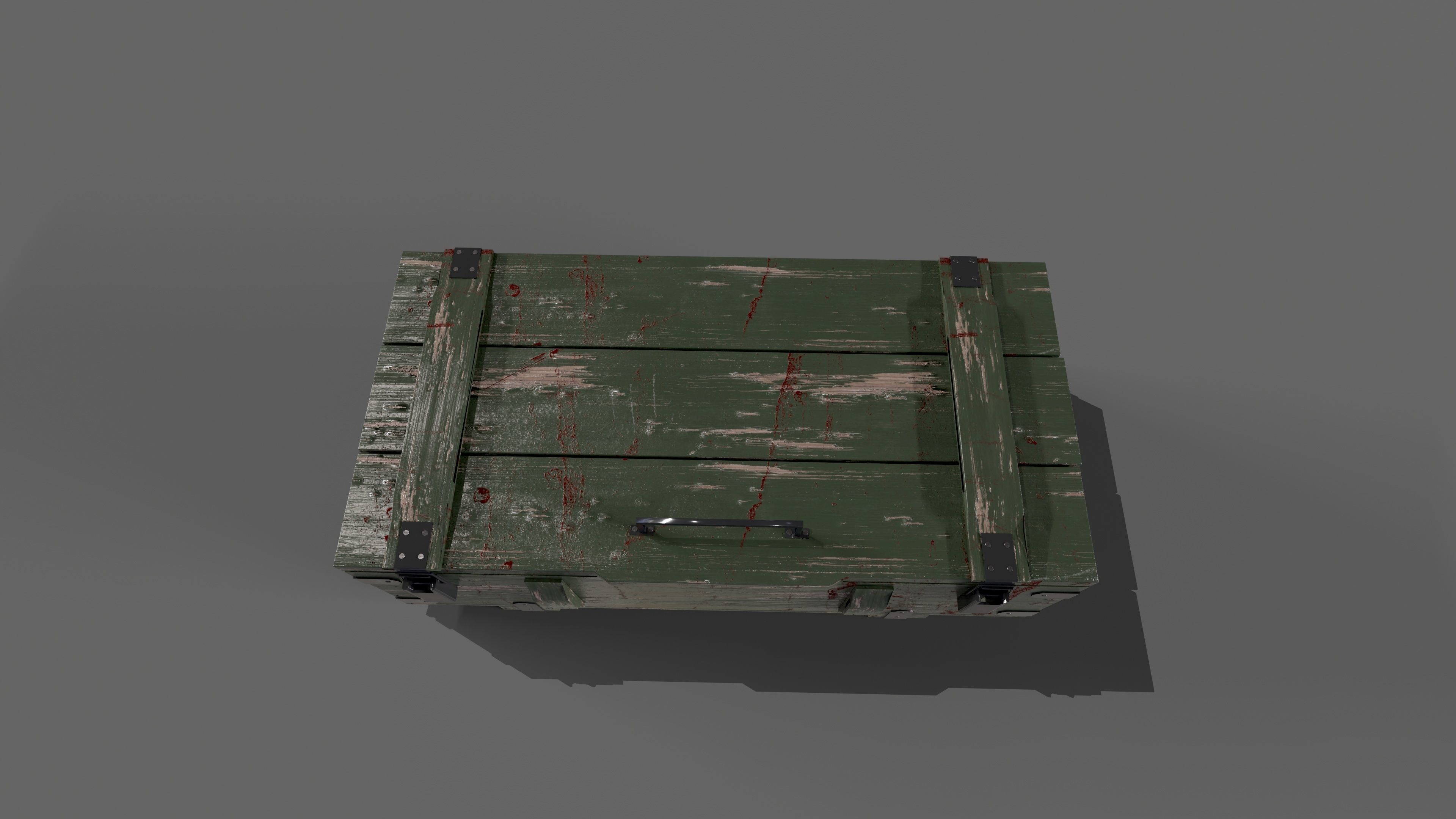 Military Wooden Storage Crates Box Chest Ammo Box Game Model Low-poly 3D model_8