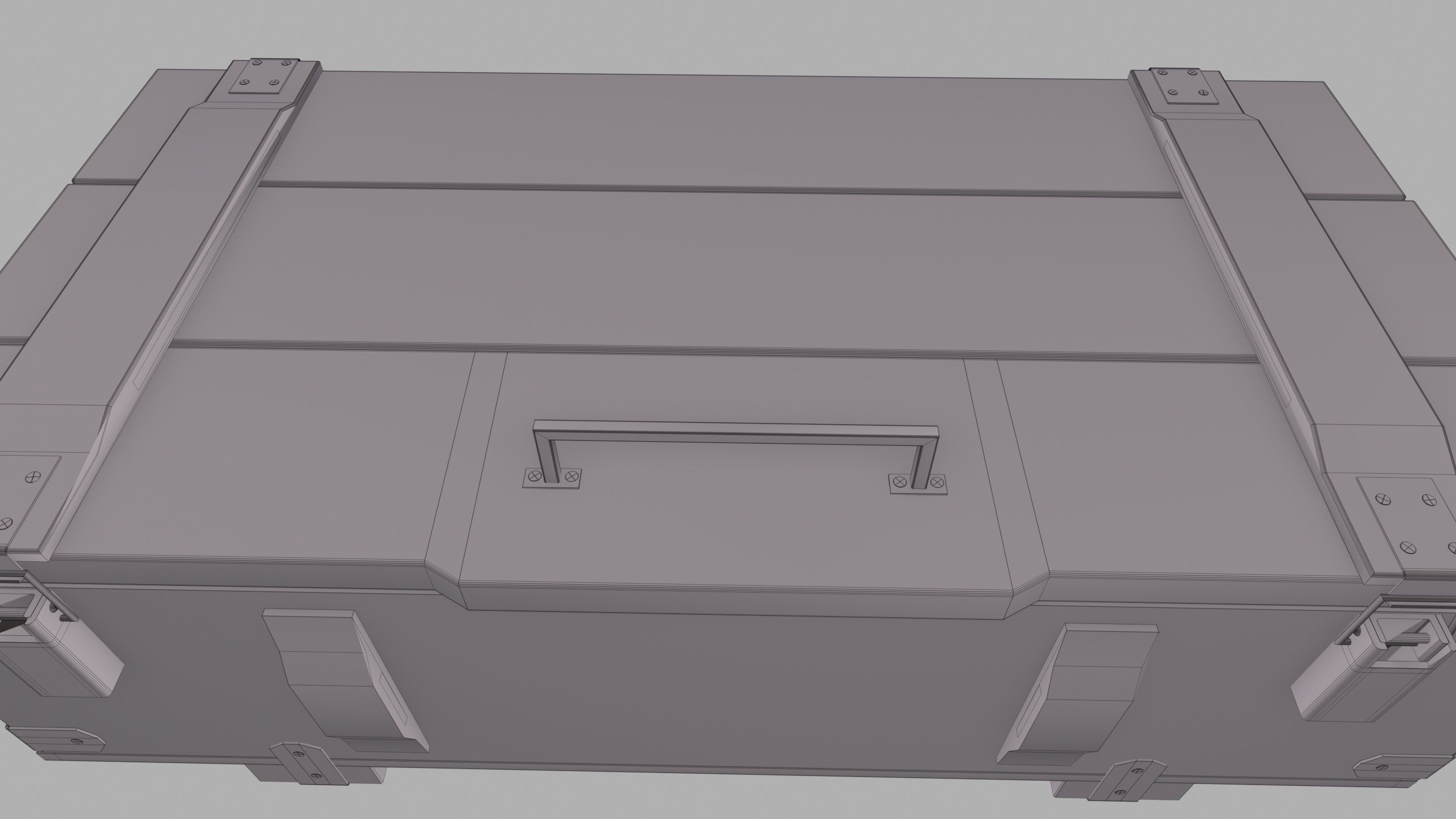 Military Wooden Storage Crates Box Chest Ammo Box Game Model Low-poly 3D model_13