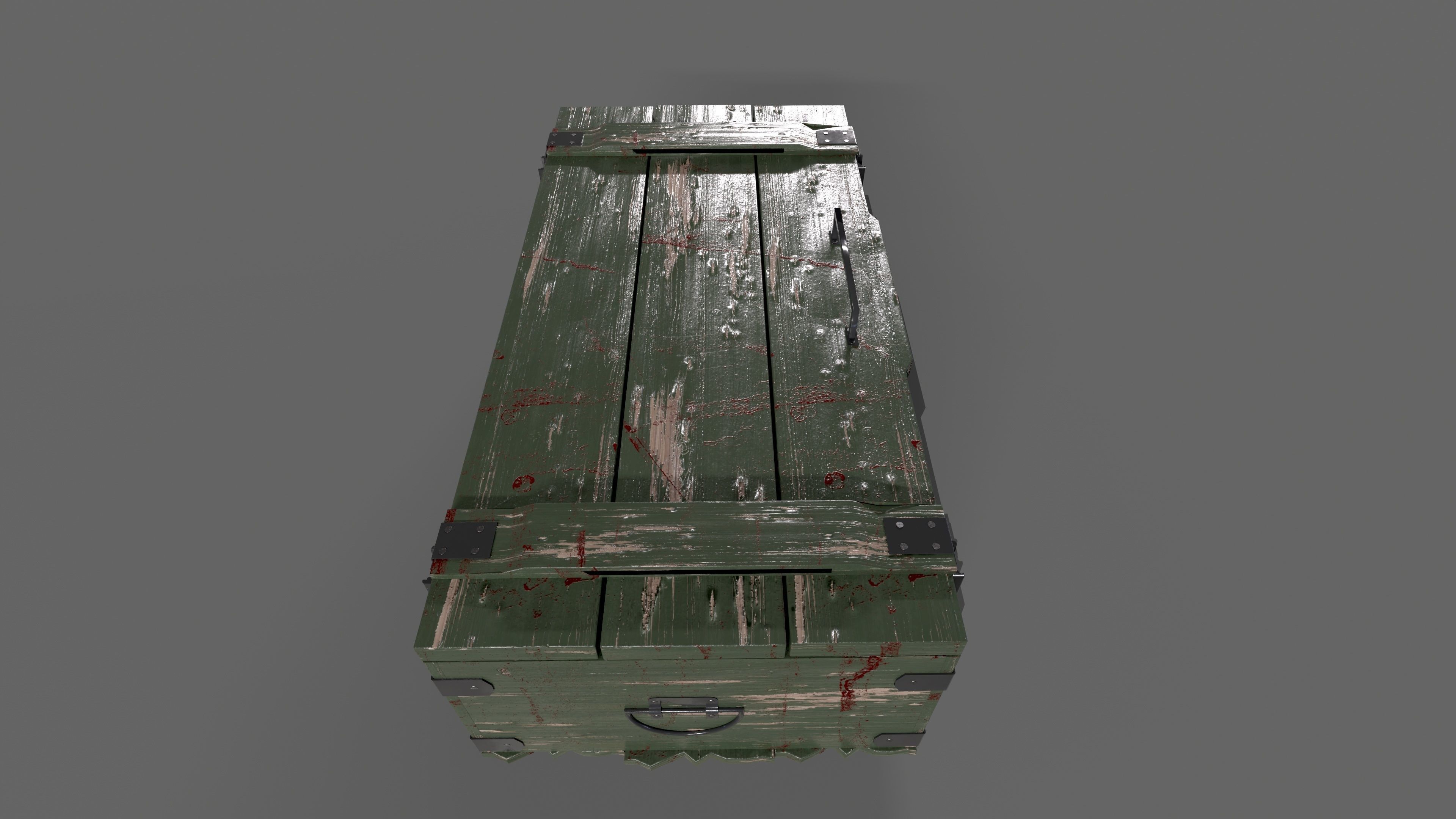 Military Wooden Storage Crates Box Chest Ammo Box Game Model Low-poly 3D model_6