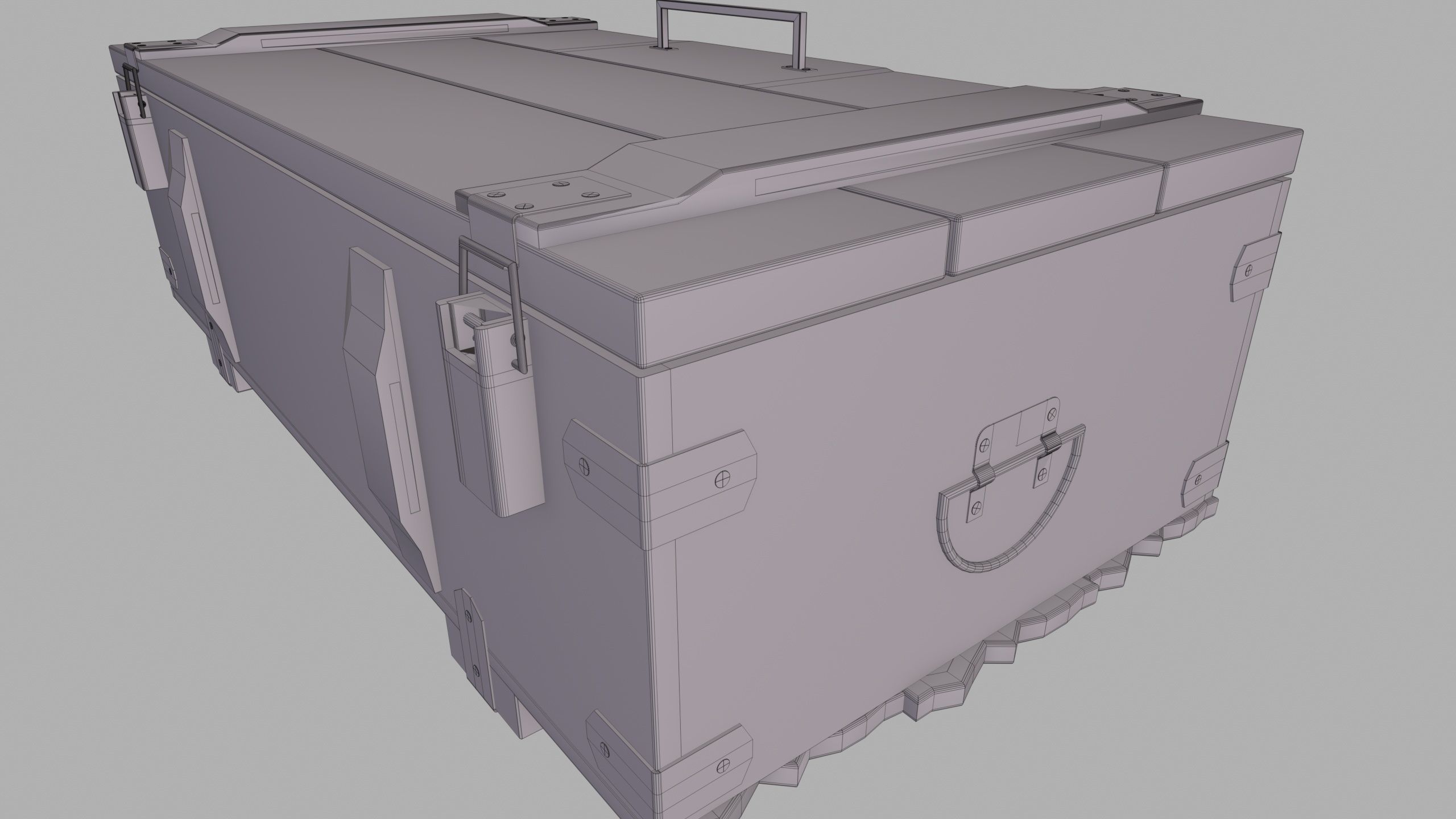 Military Wooden Storage Crates Box Chest Ammo Box Game Model Low-poly 3D model_11