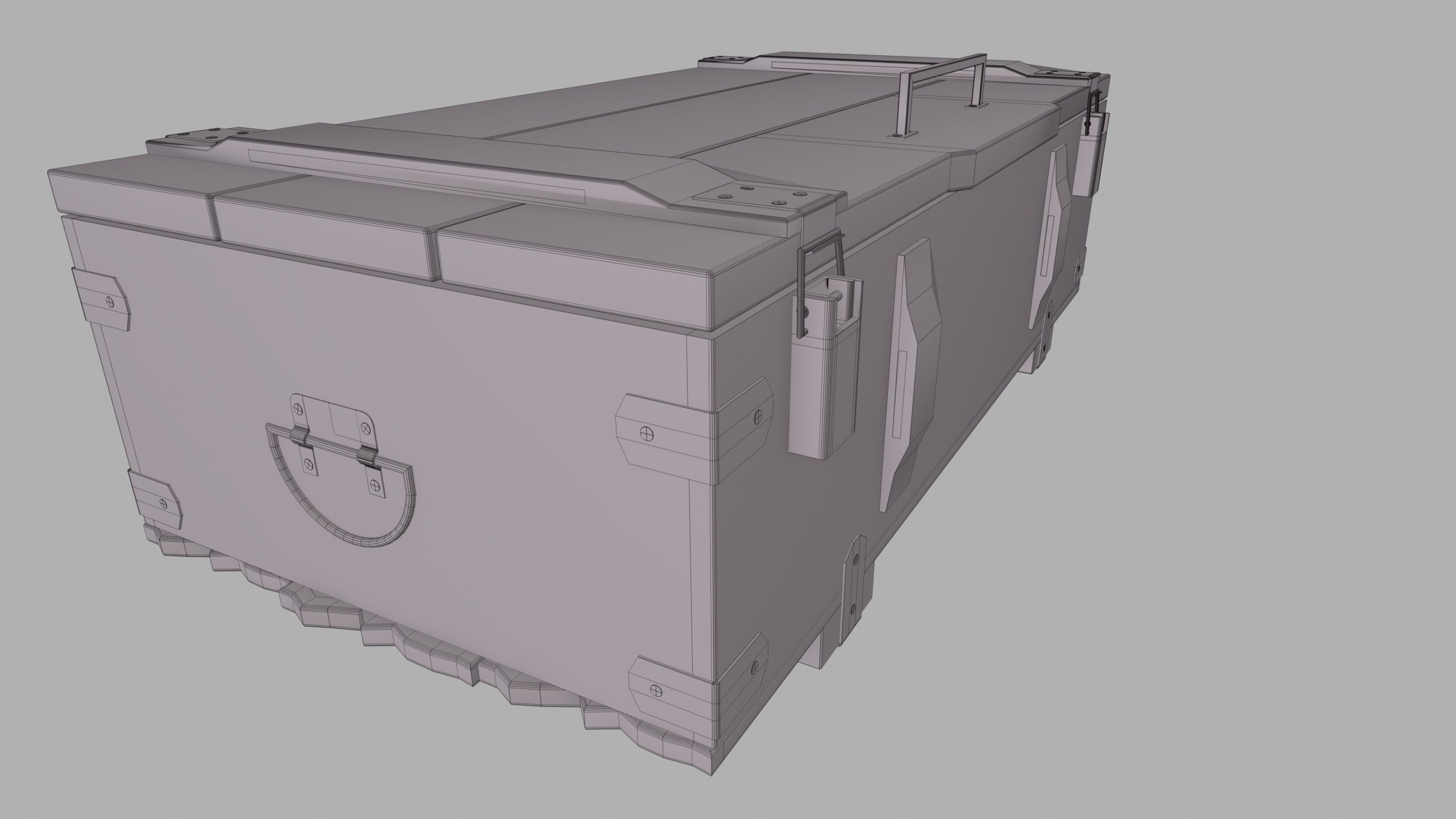 Military Wooden Storage Crates Box Chest Ammo Box Game Model Low-poly 3D model_14