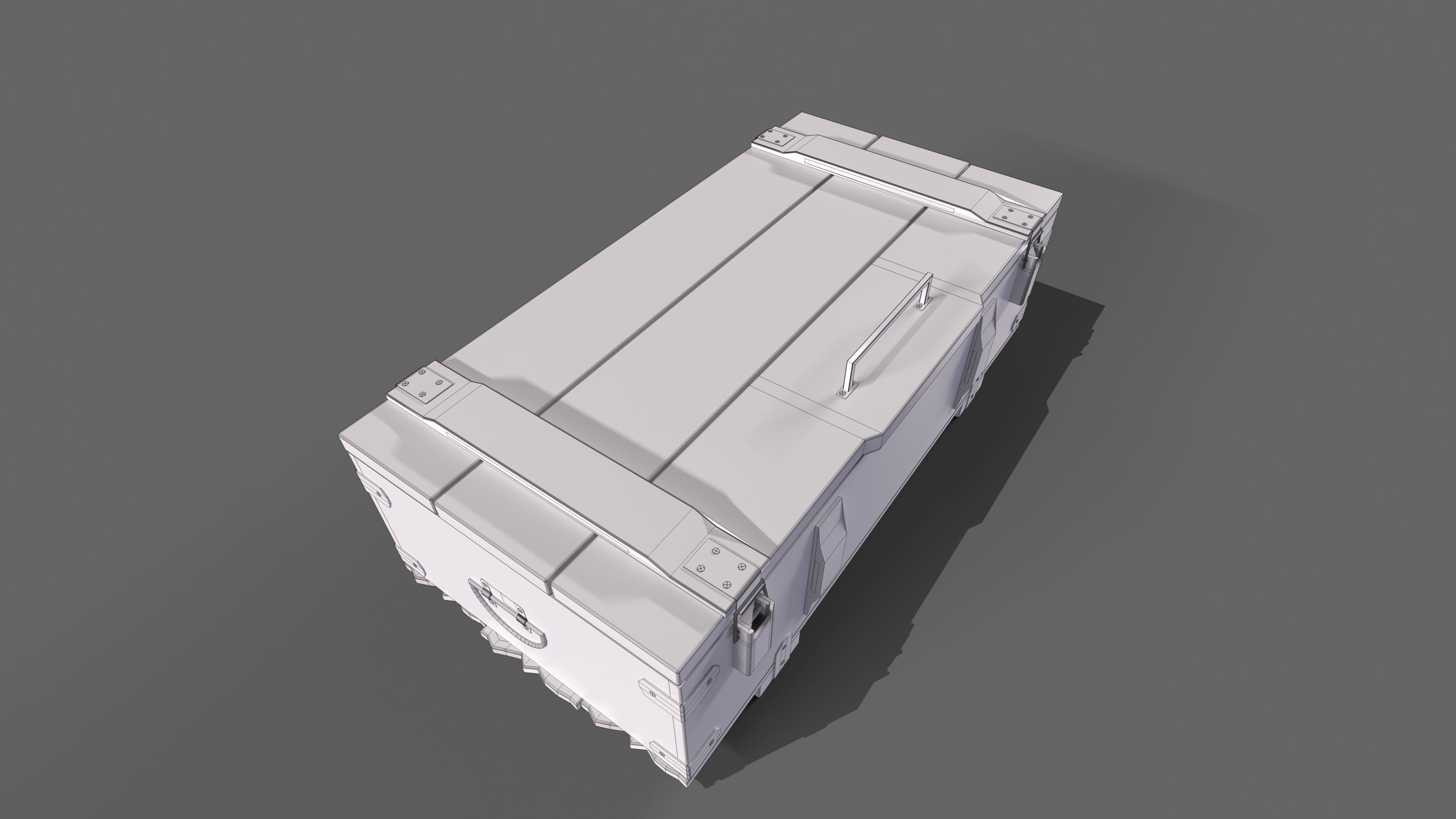 Military Wooden Storage Crates Box Chest Ammo Box Game Model Low-poly 3D model_10