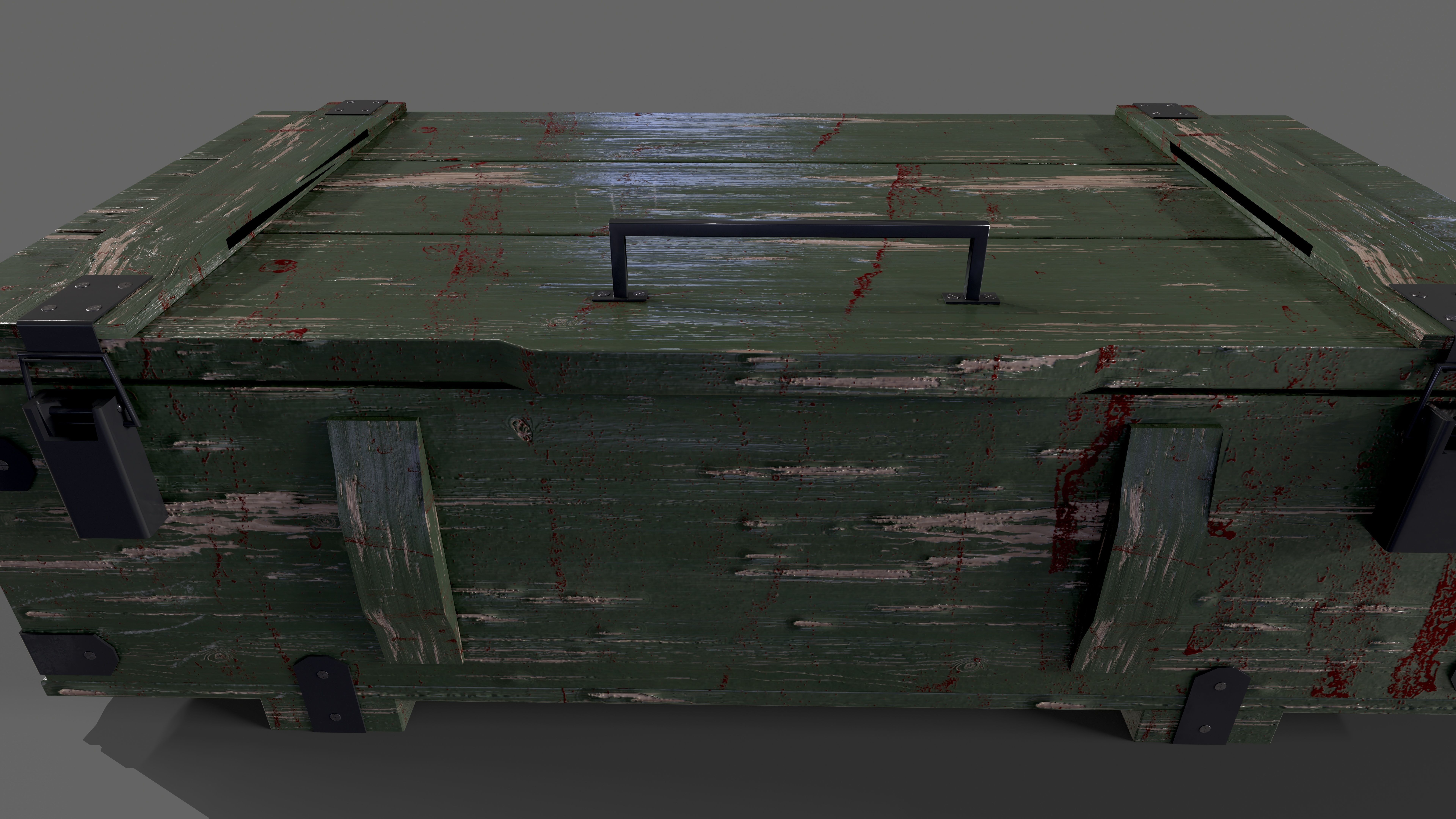 Military Wooden Storage Crates Box Chest Ammo Box Game Model Low-poly 3D model_4