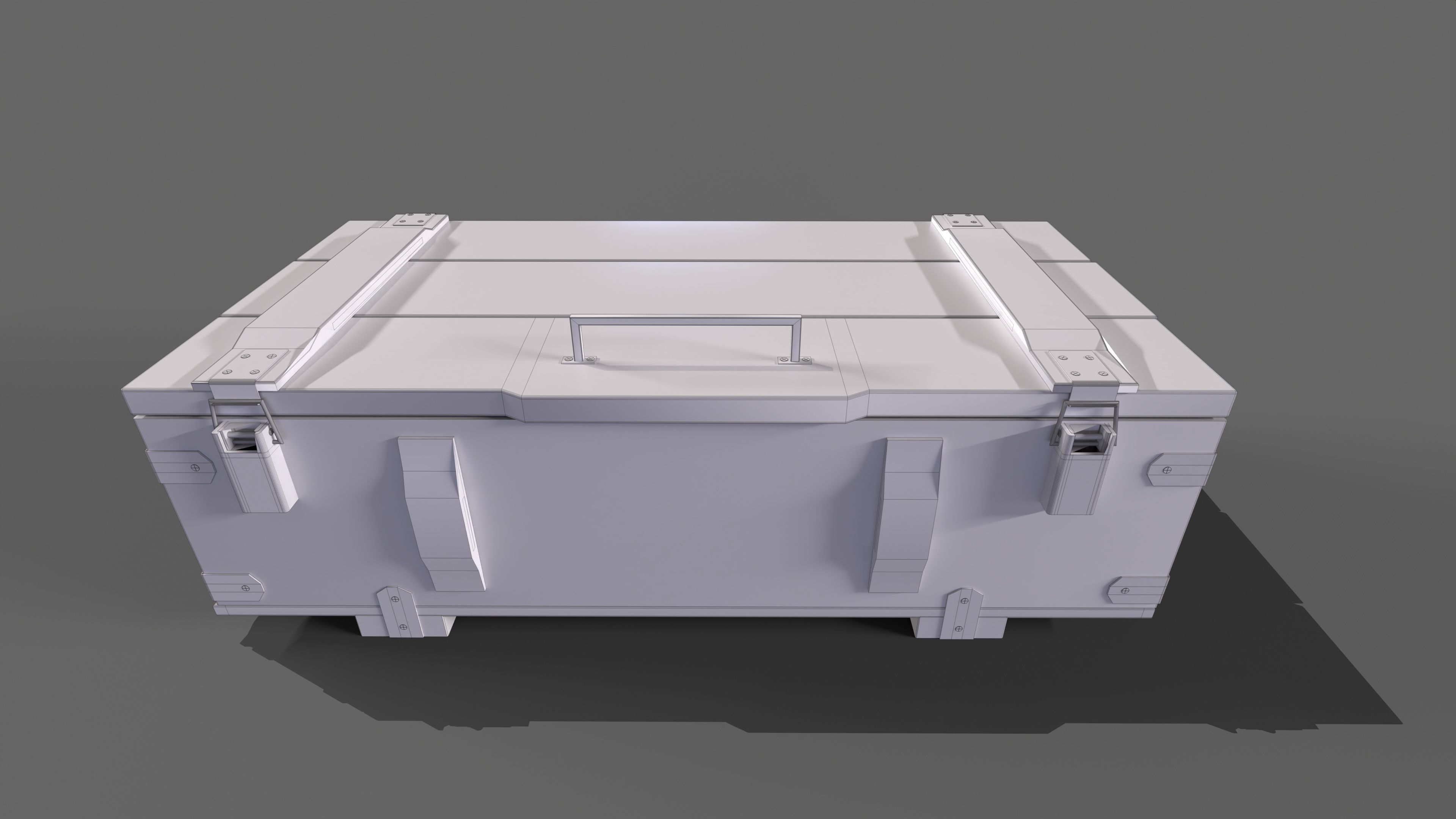 Military Wooden Storage Crates Box Chest Ammo Box Game Model Low-poly 3D model_9