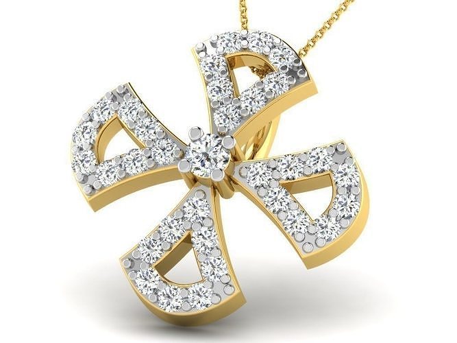 Woman Diamond Pendant 3D print model