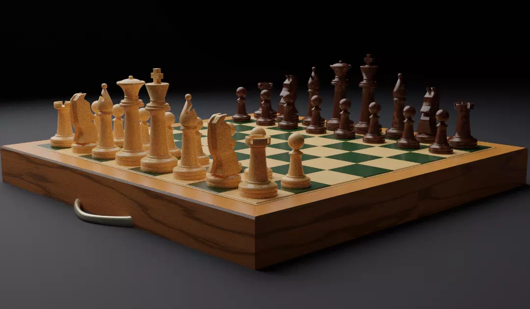 CHESS BOARD IN BLENDER 3D model_0