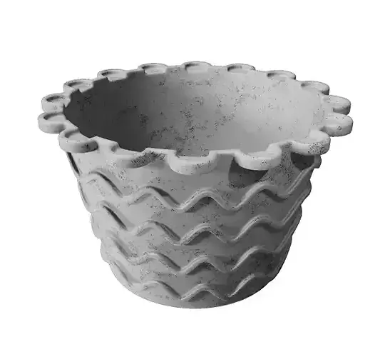 Ceramic Flower Pot 3D model