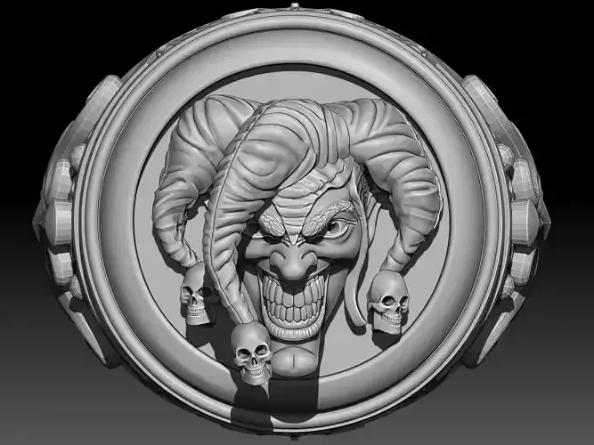 Joker ring printable jewelry silver gold 3D model 3D print model