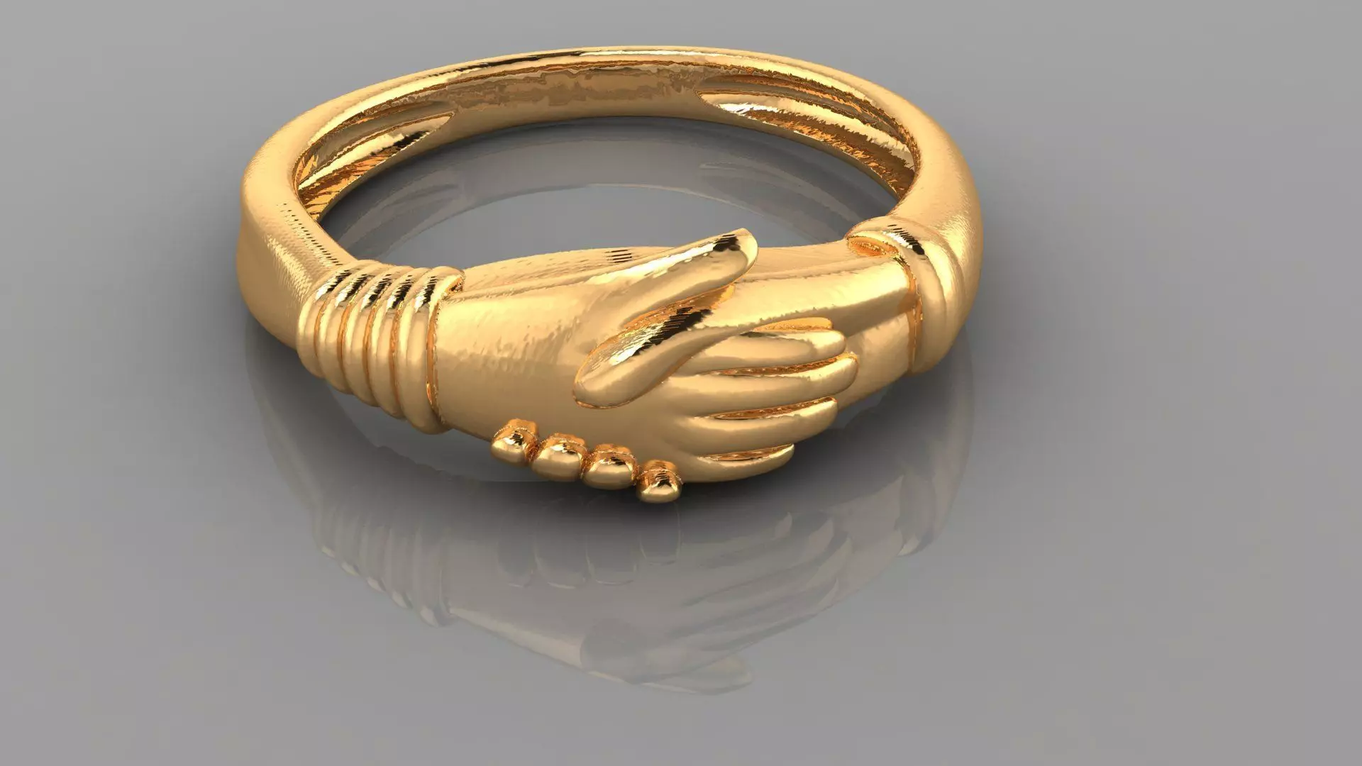 Hand Shake Ring  3D print model_0