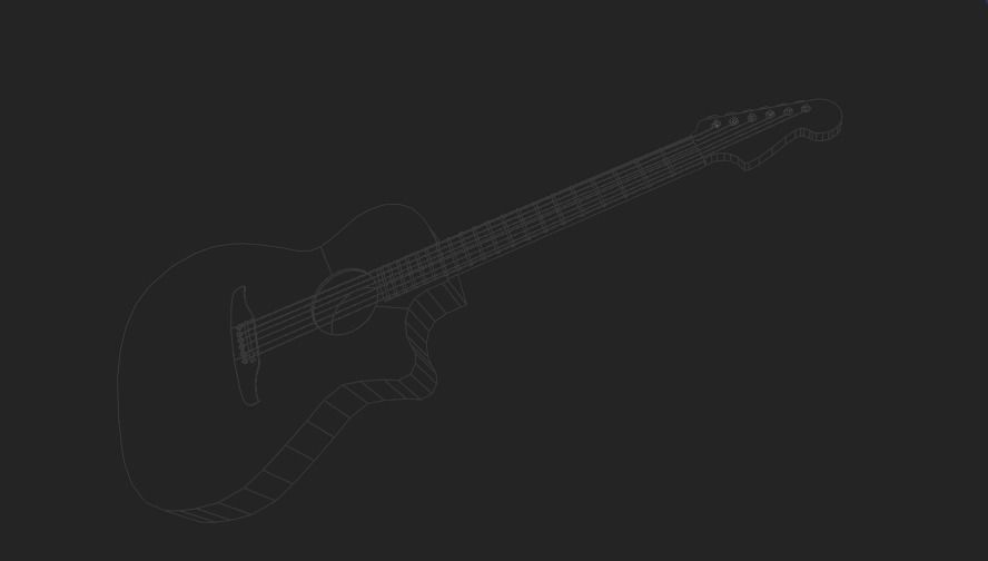Acoustic Guitar  3D model_2