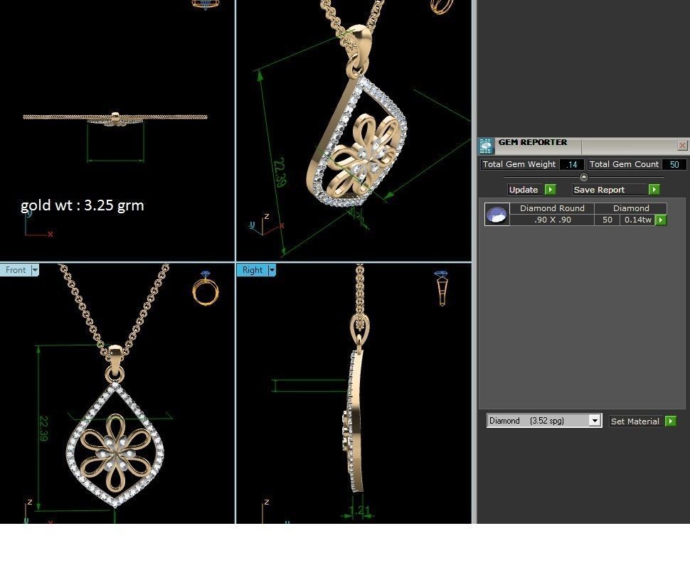 Women Pendant 3D print model_7