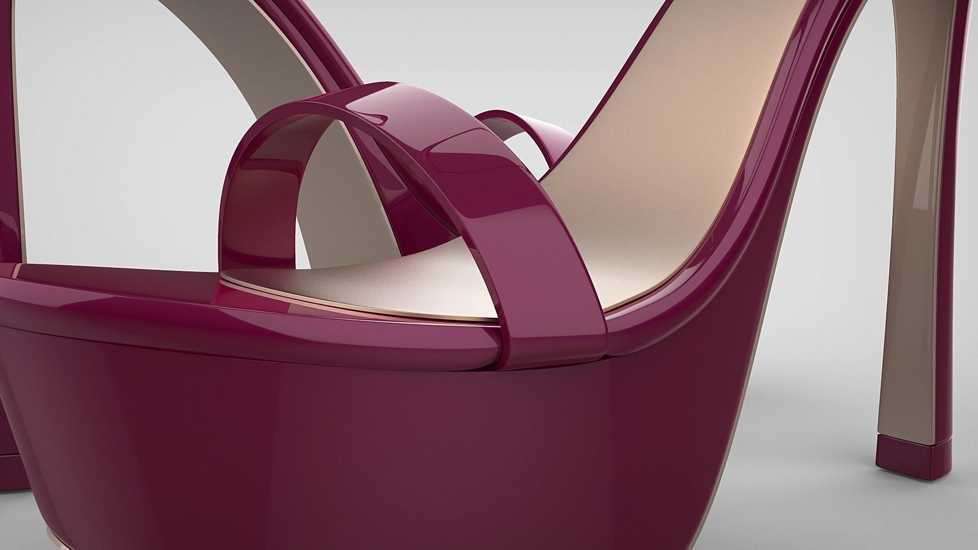 Beautiful Open Toe Ankle Strap High Heel Platform Sandals 3D model_29