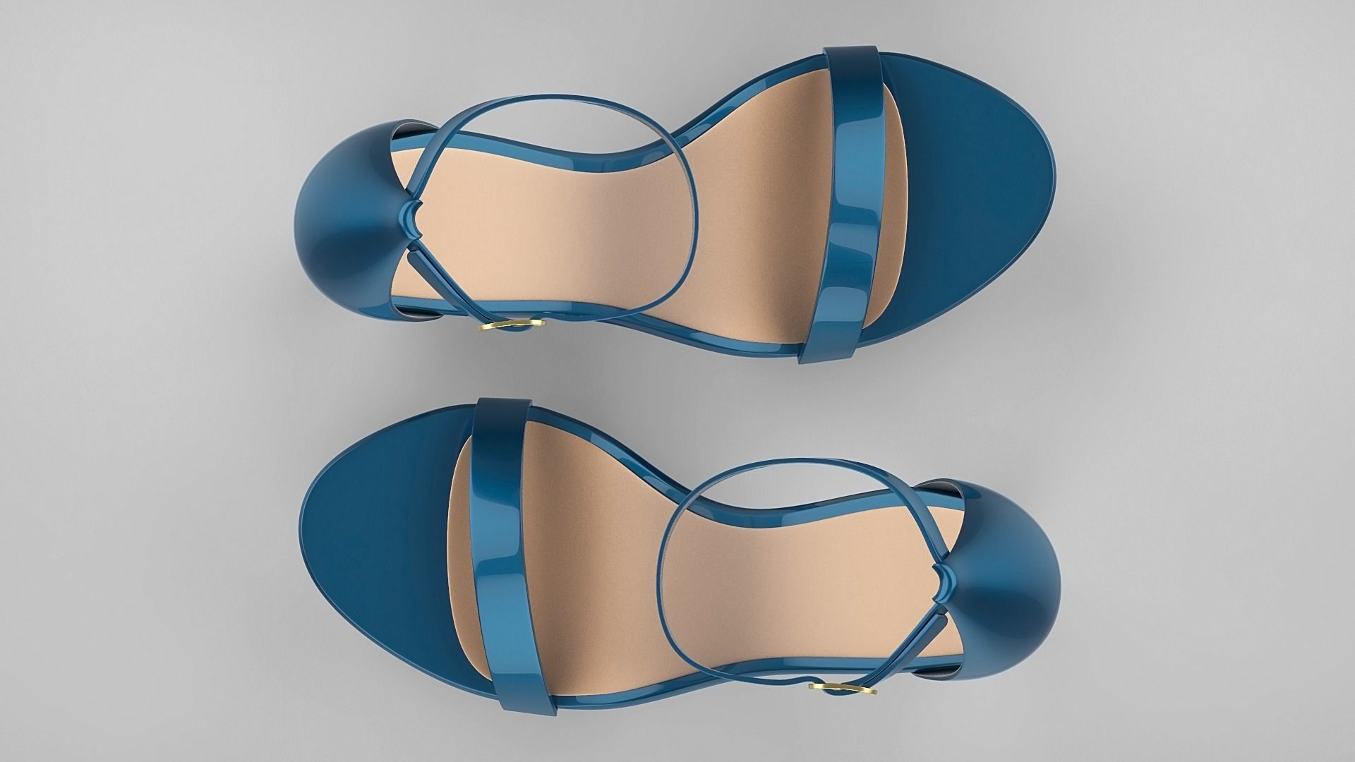 Beautiful Open Toe Ankle Strap High Heel Platform Sandals 3D model_43