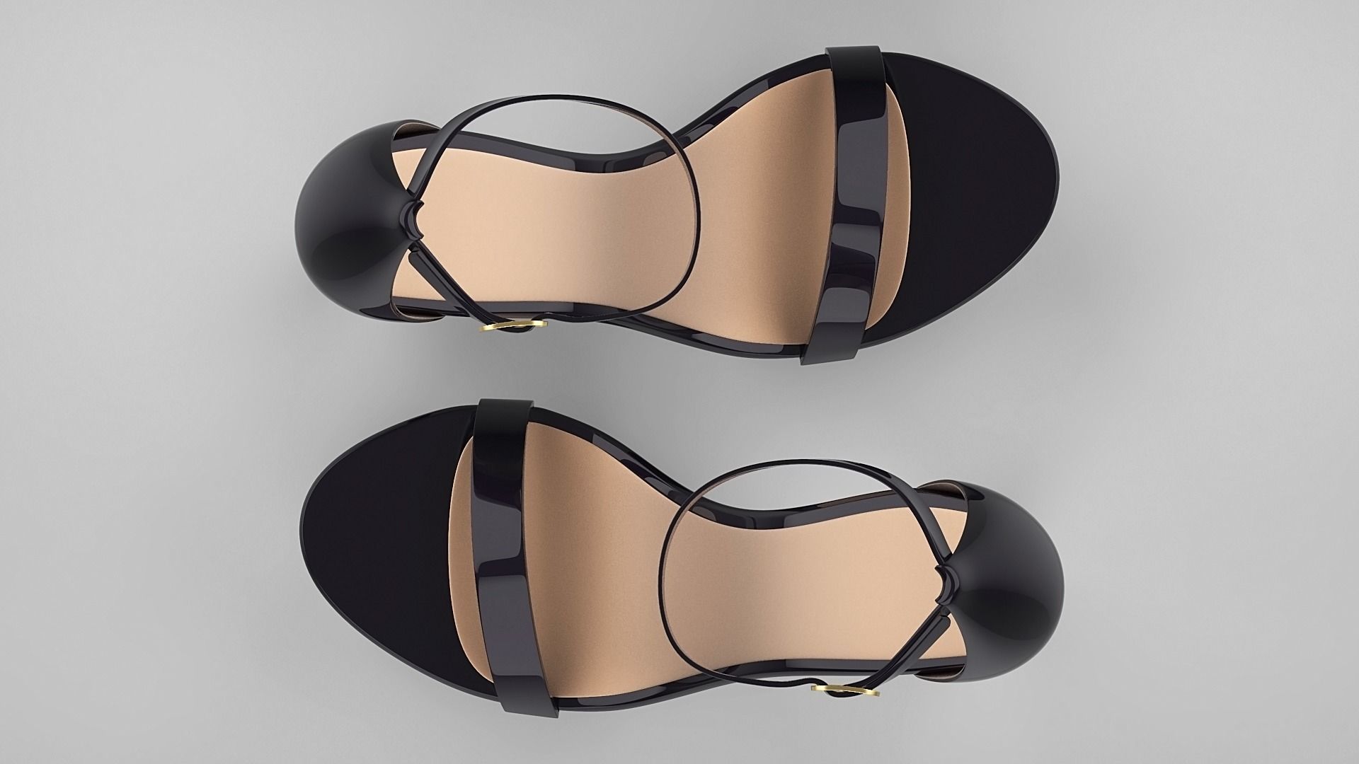 Beautiful Open Toe Ankle Strap High Heel Platform Sandals 3D model_16