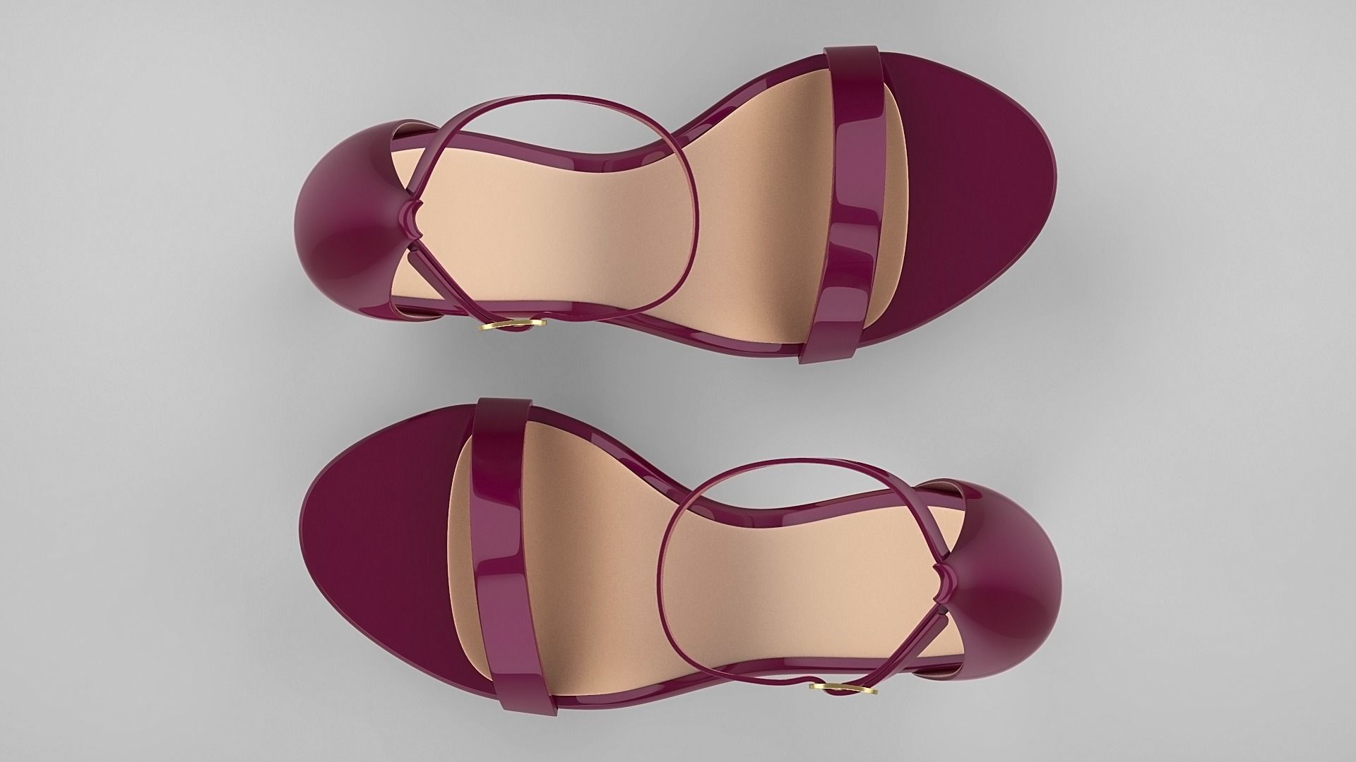 Beautiful Open Toe Ankle Strap High Heel Platform Sandals 3D model_27