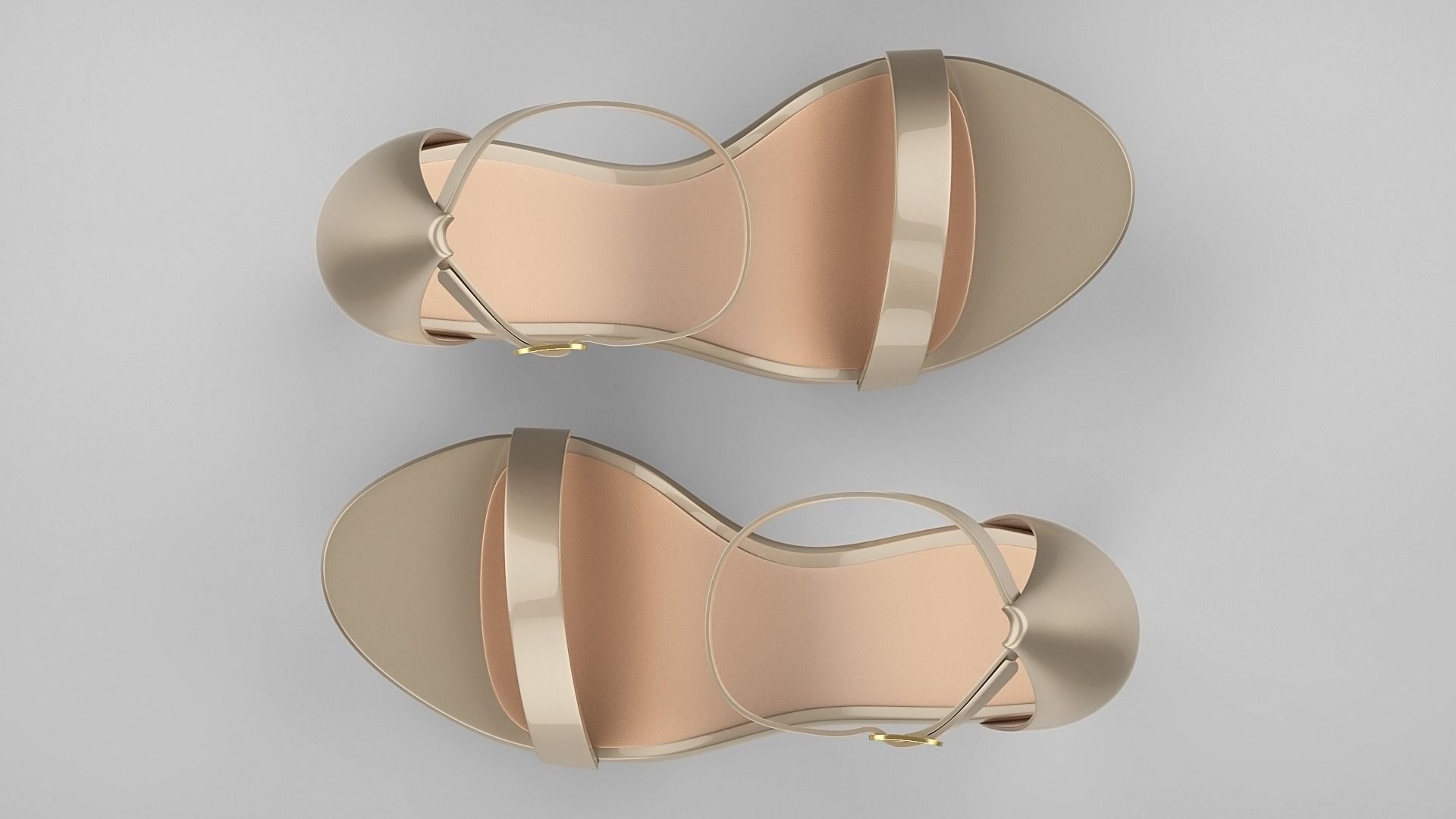 Beautiful Open Toe Ankle Strap High Heel Platform Sandals 3D model_70