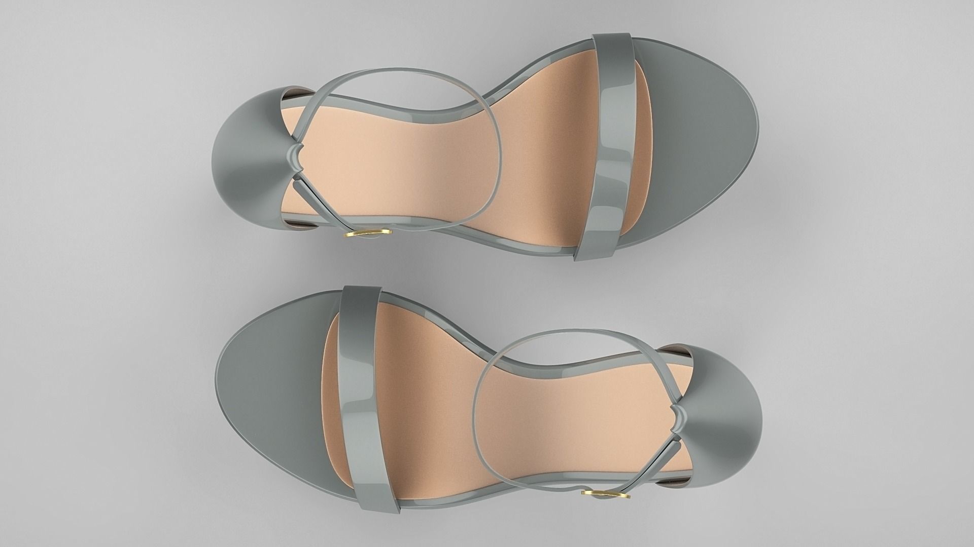 Beautiful Open Toe Ankle Strap High Heel Platform Sandals 3D model_5