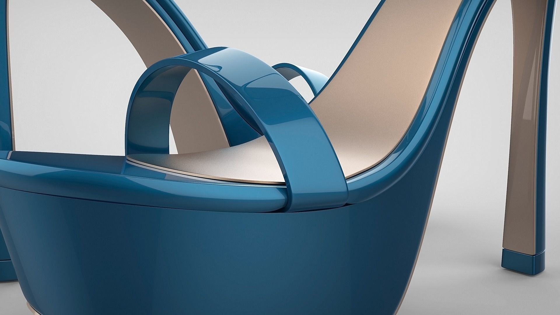 Beautiful Open Toe Ankle Strap High Heel Platform Sandals 3D model_45