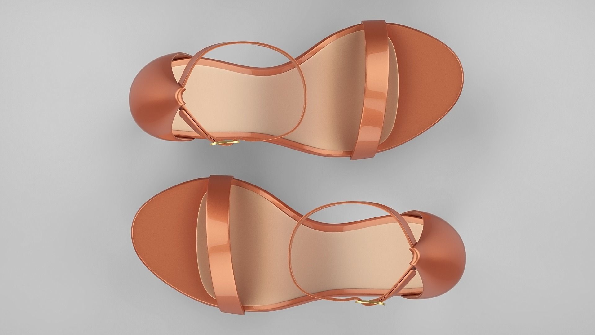 Beautiful Open Toe Ankle Strap High Heel Platform Sandals 3D model_76