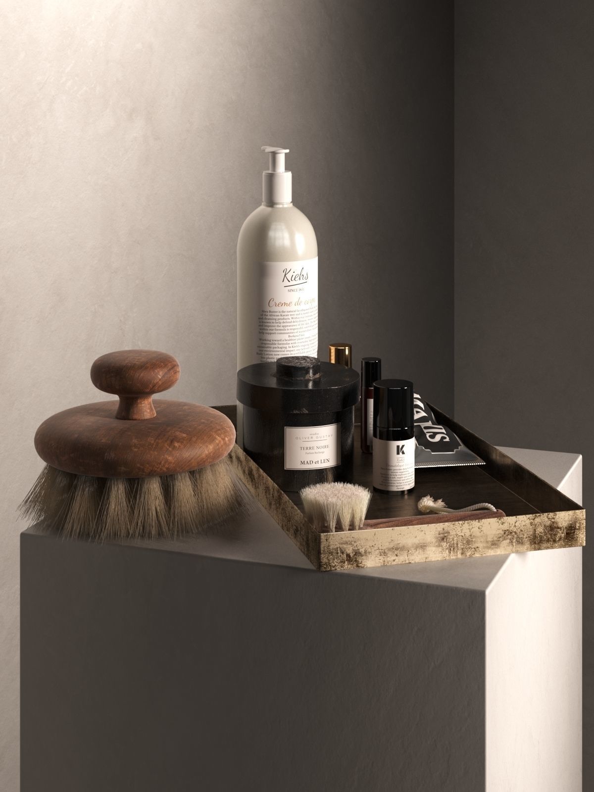 Tray with Body Care Products 2 3D model_1