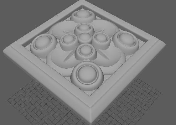 rosette decorative tile 3D model_2