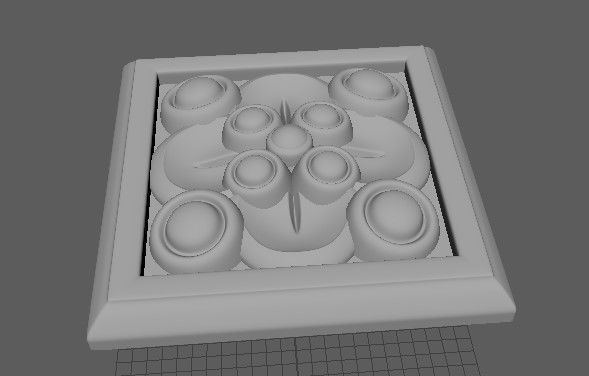 rosette decorative tile 3D model_1