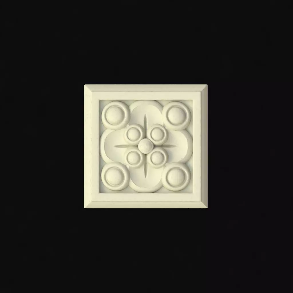 rosette decorative tile 3D model_0