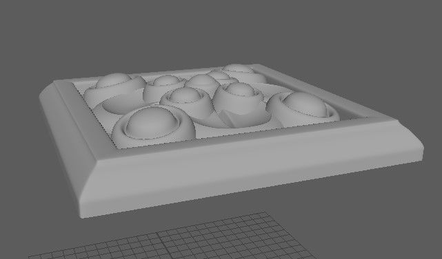 rosette decorative tile 3D model_3