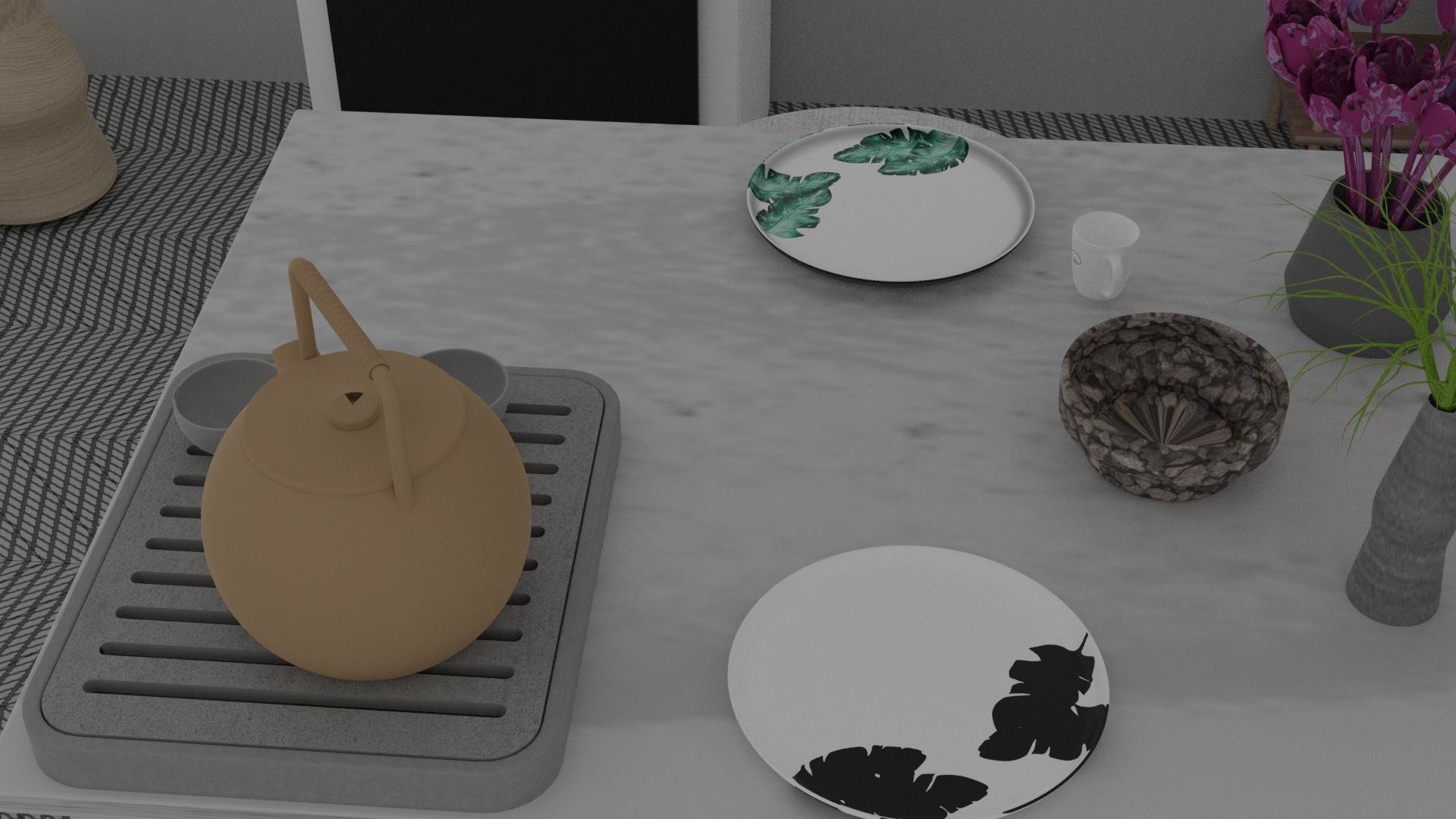 Kitchen and dining room 3D model_4