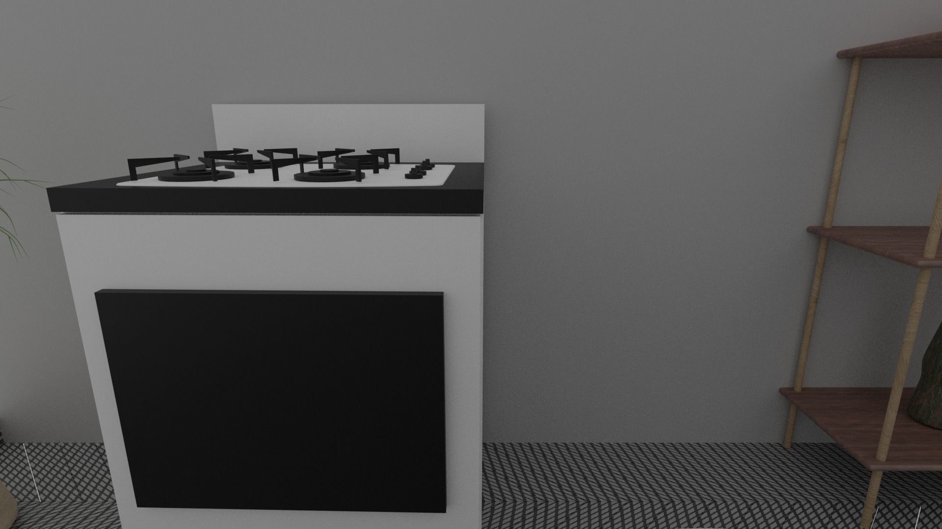 Kitchen and dining room 3D model_6