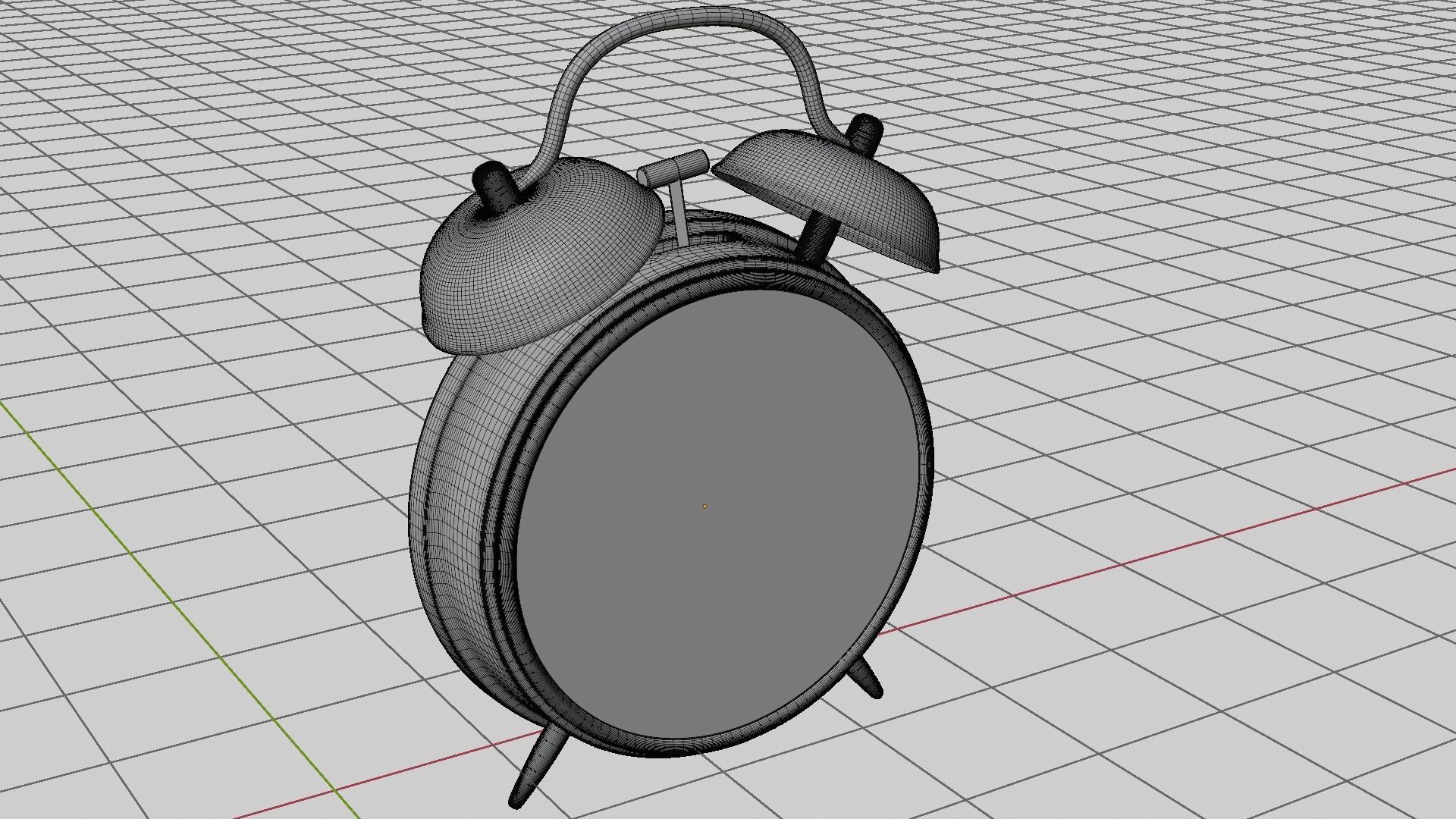 Vintage metallic Alarm Clock 3D model_5