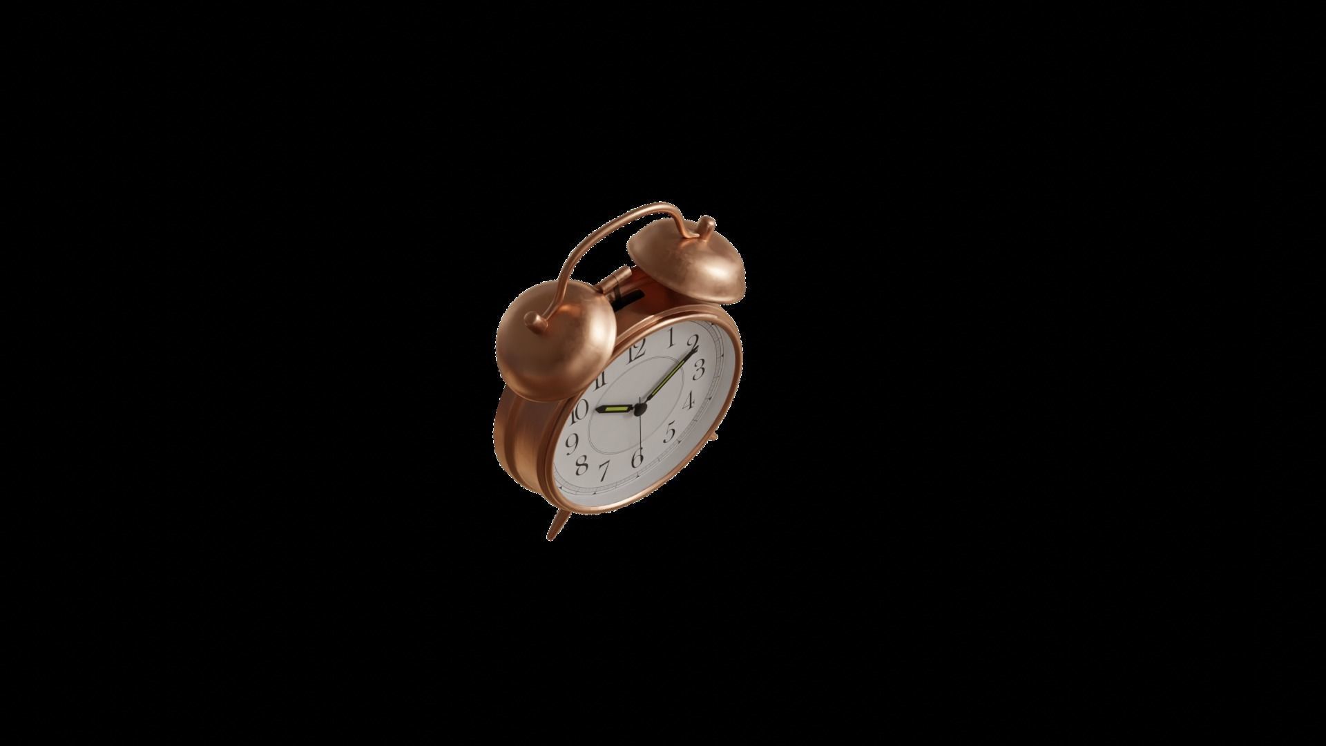 Vintage metallic Alarm Clock 3D model_4