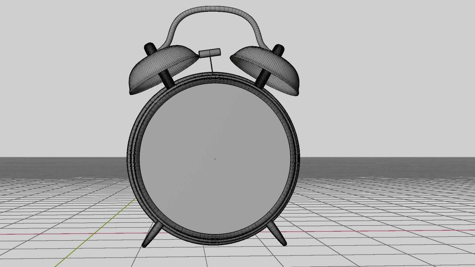 Vintage metallic Alarm Clock 3D model_6