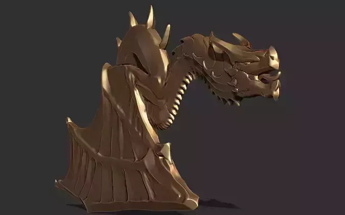Dragon 3D print model golden