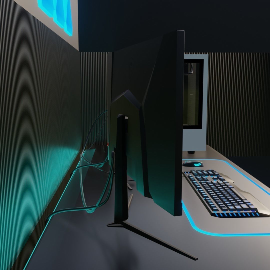 Gaming PC Setup NZXT 3D model_11