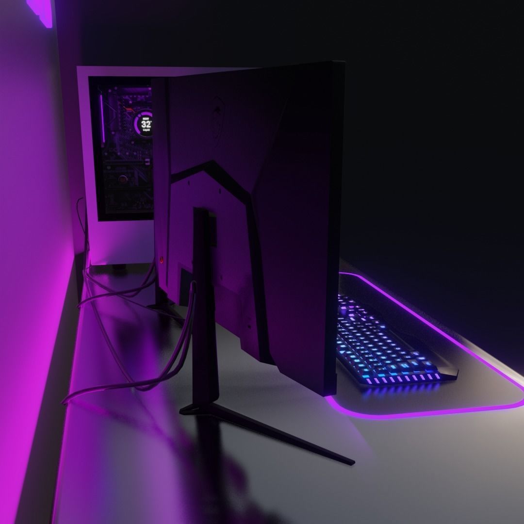 Gaming PC Setup NZXT 3D model_10