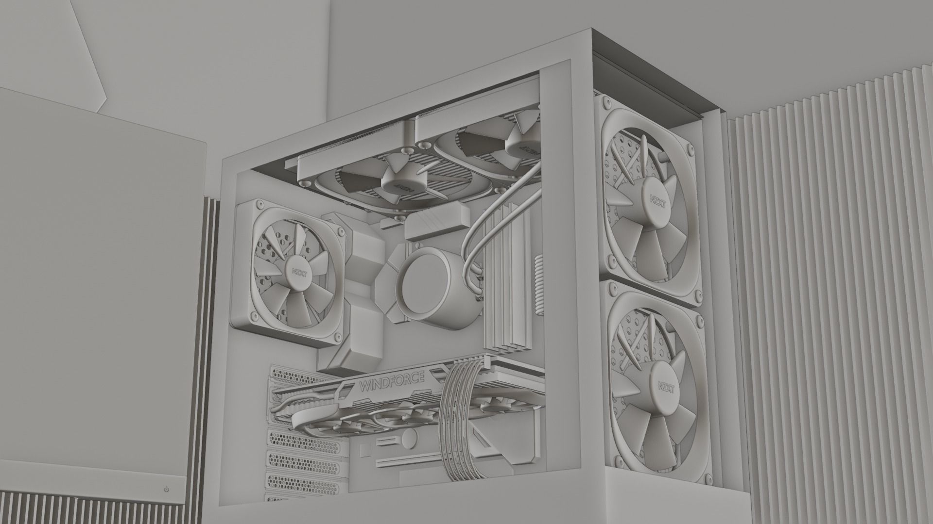 Gaming PC Setup NZXT 3D model_16