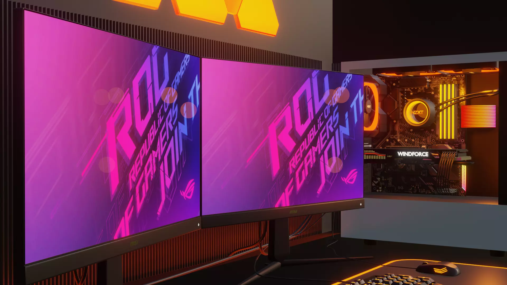 Gaming PC Setup NZXT 3D model_0