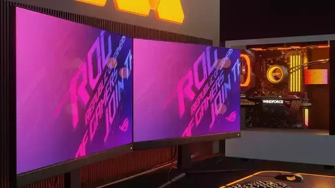 Gaming PC Setup NZXT  3D model