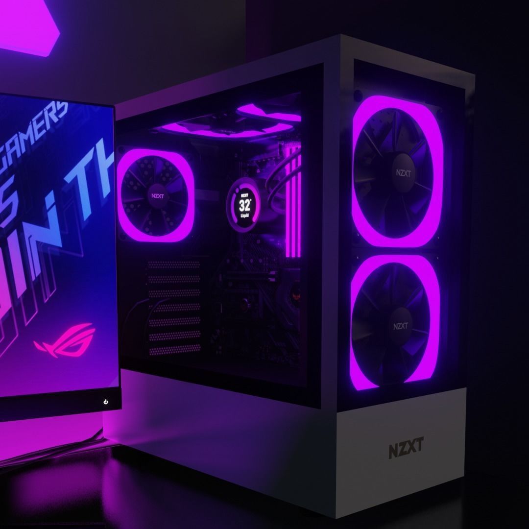 Gaming PC Setup NZXT 3D model_1