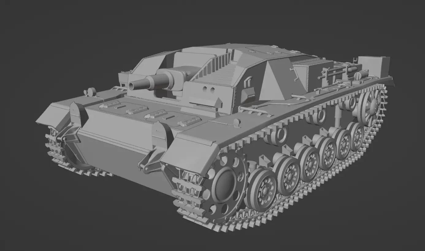 H0 1-87 scale WW2 StuG III Ausf A 3D print model_0