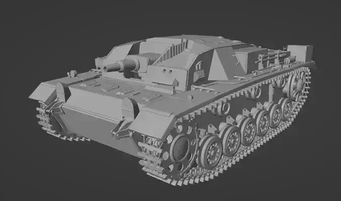 H0 1-87 scale WW2 StuG III Ausf A 3D print model