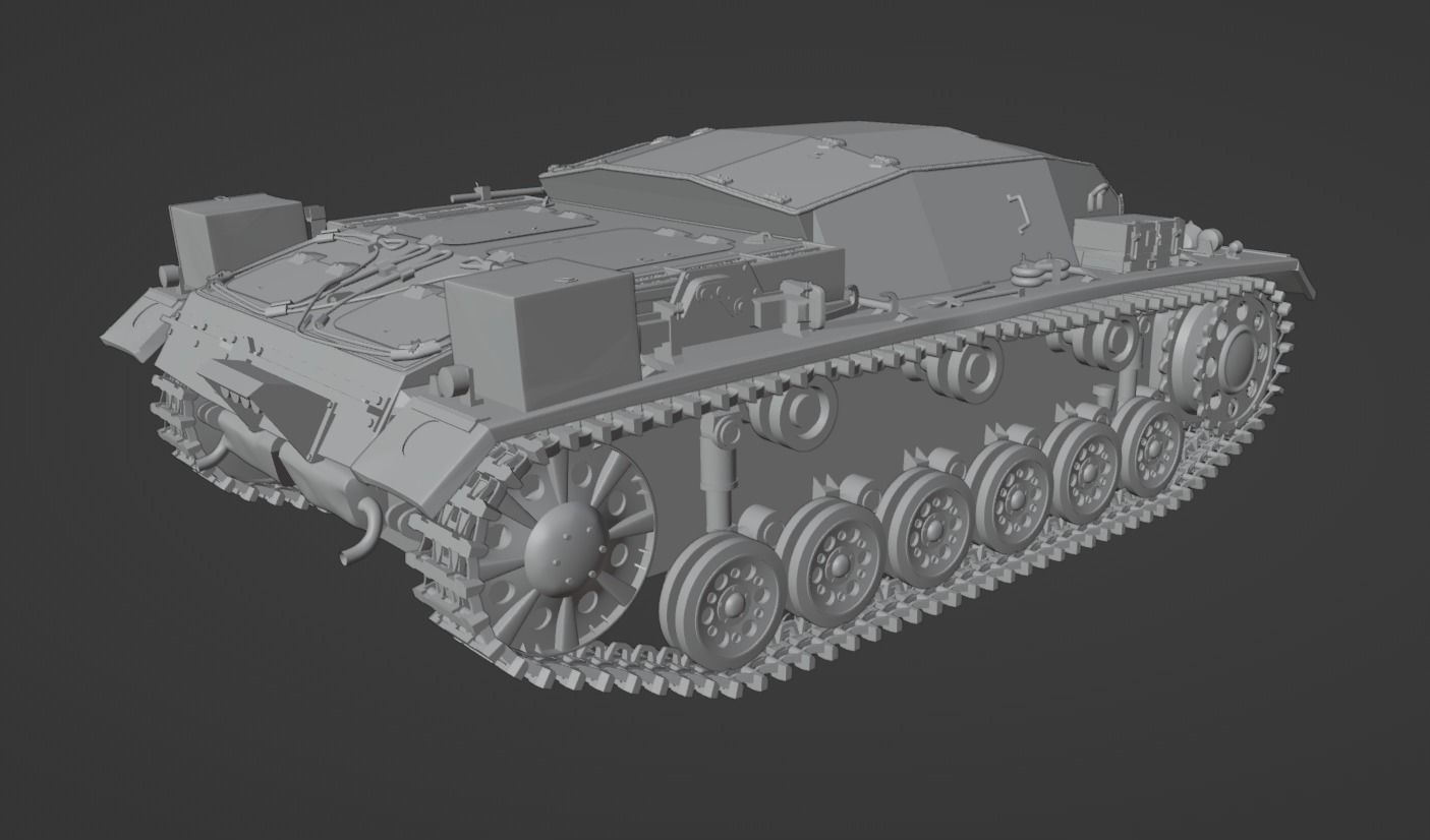 H0 1-87 scale WW2 StuG III Ausf A 3D print model_6