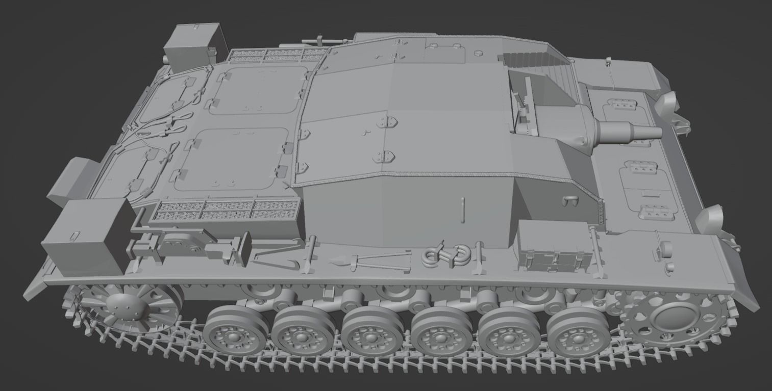 H0 1-87 scale WW2 StuG III Ausf A 3D print model_12