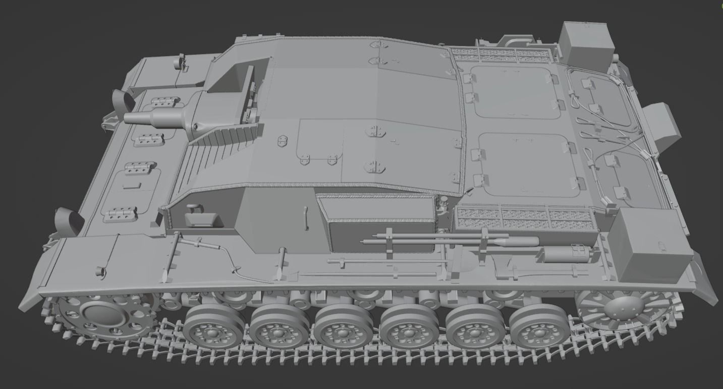 H0 1-87 scale WW2 StuG III Ausf A 3D print model_13